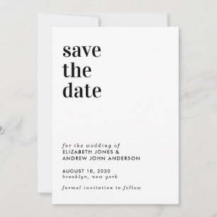 Einfache moderne Typografie-Hochzeit rettet das Da Save The Date