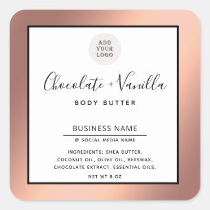 Einfache moderne Typografie Luxusprodukt Quadratischer Aufkleber