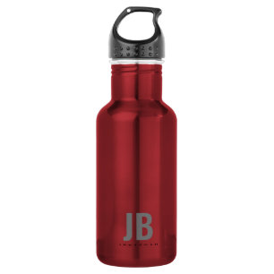 Einfache moderne Typografie monogrammiert Edelstahlflasche