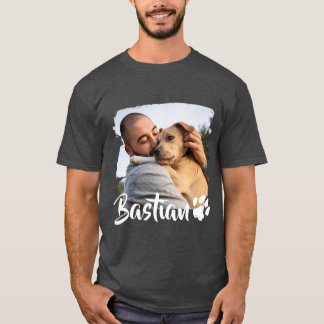 Einfache moderne Typografie Name und Foto T-Sh T-Shirt
