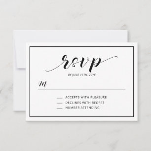 Einfache moderne Typografie RSVP-Einlagekarte RSVP Karte