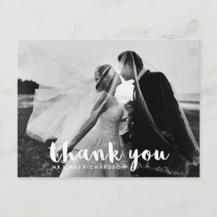 Einfache moderne Typografie   Wedding Foto Vielen  Postkarte