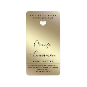 Einfache moderne Typografie Weißherz Butter Adressaufkleber