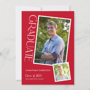 Einfache moderne Typografy Graduation Party Einladung