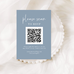 Einfache moderne UAWG mit QR-Code   Dusty Blue Begleitkarte