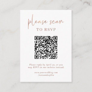 Einfache moderne UAWG mit QR-Code   Imitats Rose G Begleitkarte
