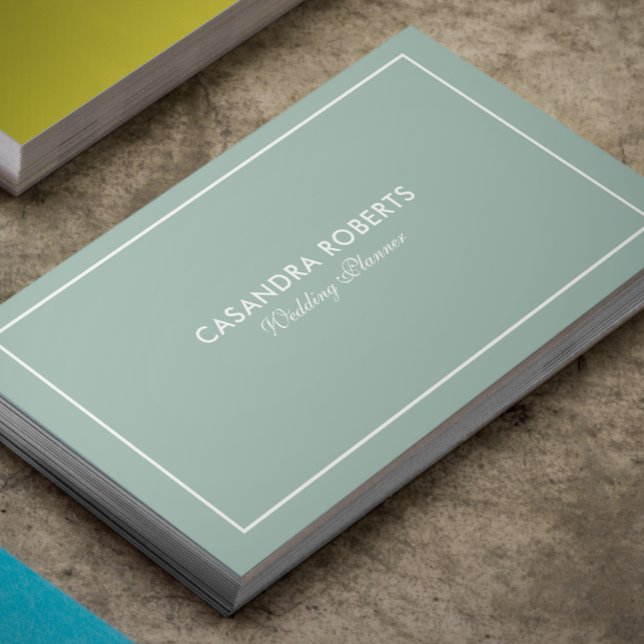 Einfache, moderne, umkehrbare, weiße und grüne Gre Visitenkarte (Von Creator hochgeladen)