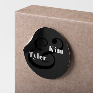 Einfache, moderne und elegante Namen Monogramm Hoc Runder Aufkleber