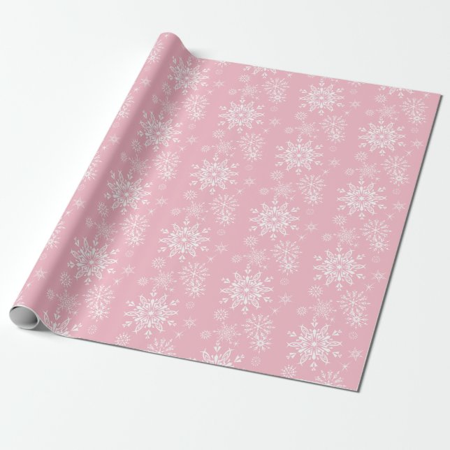 Einfache, moderne und elegante Winterschneeflocken Geschenkpapier (Ungerollt)