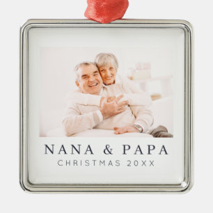 Einfache, moderne und individuelle Oma Foto Holida Ornament Aus Metall