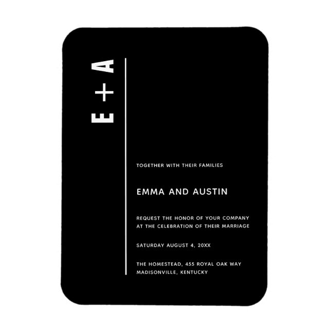 Einfache, moderne und Minimalistische Initialen Ho Magnet (Vertikal)