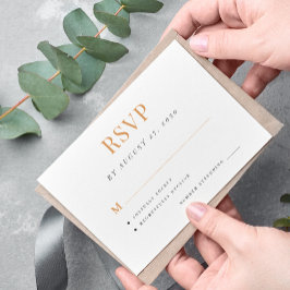 Einfache, moderne und Schwarz-weiße Hochzeit RSVP Karte