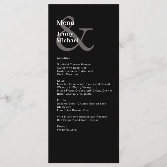 Einfache, moderne und weiße Speisekarte Menükarte (Vorderseite)