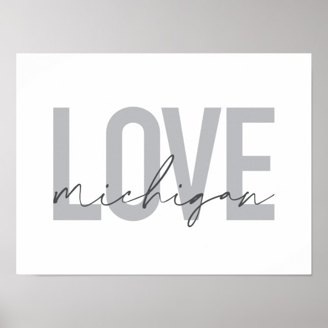 Einfache, moderne, urbane, coole Design Liebe Mich Poster (Vorne)