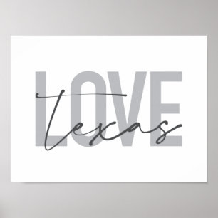Einfache, moderne, urbane, coole Design Liebe Texa Poster