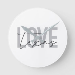 Einfache, moderne, urbane, coole Design Liebe Texa Runde Wanduhr