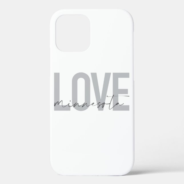Einfache, moderne, urbane, coole Liebe Minnesota Case-Mate iPhone Hülle (Rückseite)