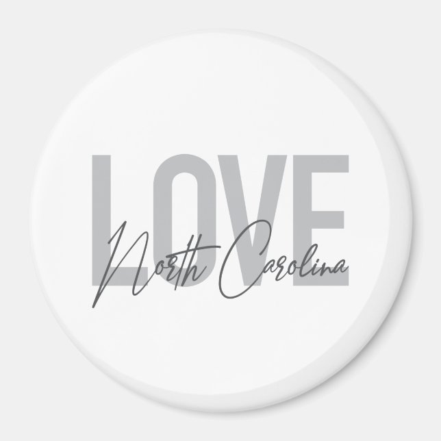 Einfache, moderne, urbane Liebe North Carolina Magnet (Vorne)