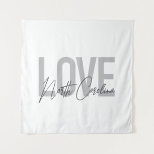 Einfache, moderne, urbane Liebe North Carolina Wandteppich