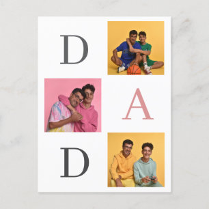 Einfache Moderne Väter Tag Vater 3 Foto Familie Ho Feiertagspostkarte