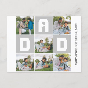 Einfache Moderne Väter Tag Vater 6 Foto Familie Feiertagspostkarte