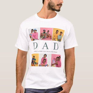 Einfache Moderne Väter Tag Vater 6 Foto Familie T-Shirt
