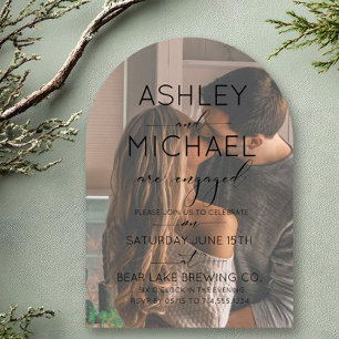 Einfache moderne Verlobung des Schwarzen Fotos Einladung