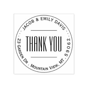 Einfache Moderne Vielen Dank für die runde Rücksen Gummistempel