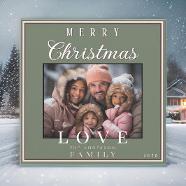 Einfache moderne Vintage Typografie Weihnachts-Fot Feiertagskarte