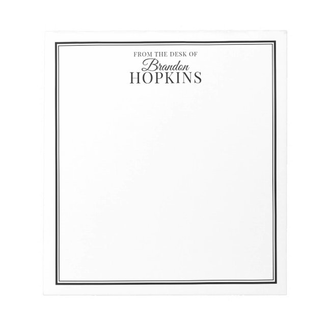 Einfache Moderne vom Schreibtisch aus schwarz Notizblock (Vorderseite)