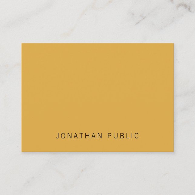 Einfache moderne Vorlage Trendy Yellow Brown Elega Visitenkarte (Vorderseite)