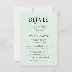 Einfache Moderne Wedding  Detail RSVP Karte