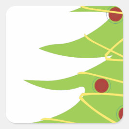 Einfache moderne Weihnachtsbaume Quadratischer Aufkleber