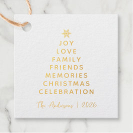 Einfache moderne Weihnachtsbaume wünscht Gold Geschenkanhänger