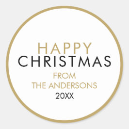 Einfache moderne Weihnachtsfamilie Runder Aufkleber