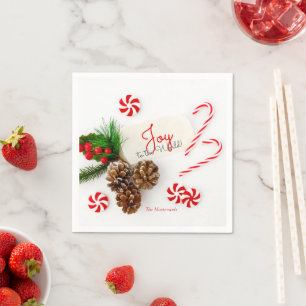 Einfache moderne Weihnachtsfreude für die Welt Serviette