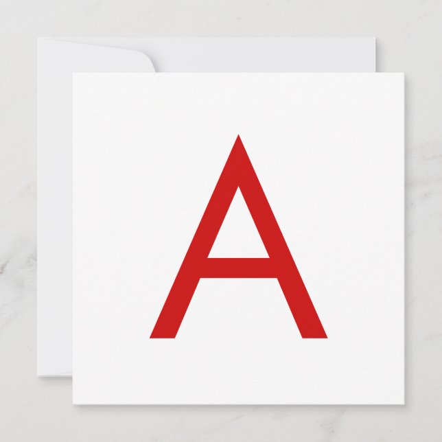 Einfache moderne weiße rote Monogramm-Initiale Einladung (Vorderseite)