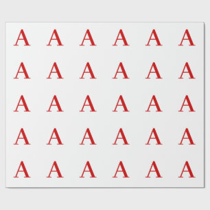 Einfache moderne weiße rote Monogramm-Initiale Geschenkpapier