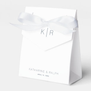Einfache moderne White Monogram Wedding Geschenkschachtel