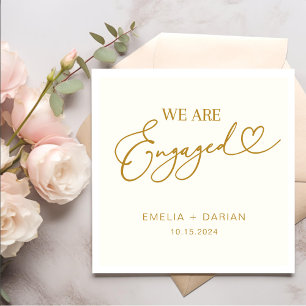 Einfache Moderne Wir sind Verlobte Engagement-Part Serviette