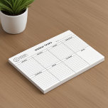 Einfache moderne Wöchentliche Aufgaben Organisator Notizblock<br><div class="desc">Mit diesem einfachen minimalistischen wöchentlichen Task-Organisator, der das Notizblock abreißt, stärken Sie die Präsenz und Professionalität Ihrer Marke. Dieses moderne und einfache Notizblock ist eine vielseitige Lösung, die als Liste, Schreibtisch und wöchentlicher Kalender-Planer dient. Ideal für Werbematerial im Unternehmen, ermöglicht dieses anpassbare Notizblock die nahtlose Integration Ihres Logos und gewährleistet...</div>