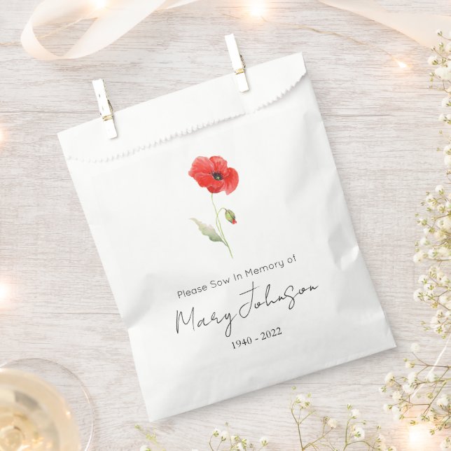 Einfache Mohnsamen-Päckchen Beerdigung Geschenktütchen (Ausgeschnitten)