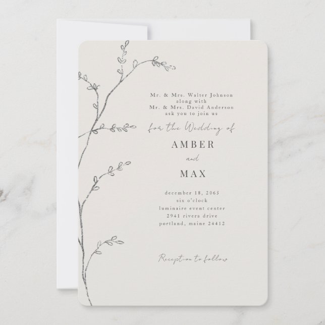 Einfache Momente Beide Eltern stammen Creme umkrei Einladung (Vorderseite)