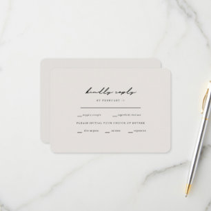 Einfache Momente Beige Dinner Optionen UAWG gerund RSVP Karte