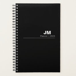 Einfache monatliche Woche undatiert schwarz Planer