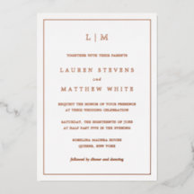 Einfache Mongram Elegant Hochzeit