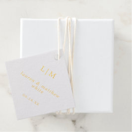 Einfache Mongram Elegant Hochzeit Geschenkanhänger