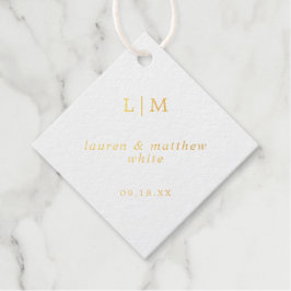 Einfache Mongram Elegant Hochzeit Geschenkanhänger