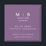 Einfache Mongram Lavender Wedding Save the Date Magnet<br><div class="desc">Zeitgenössische Lavender Monogram Wedding Save the Date Magnet.</div>