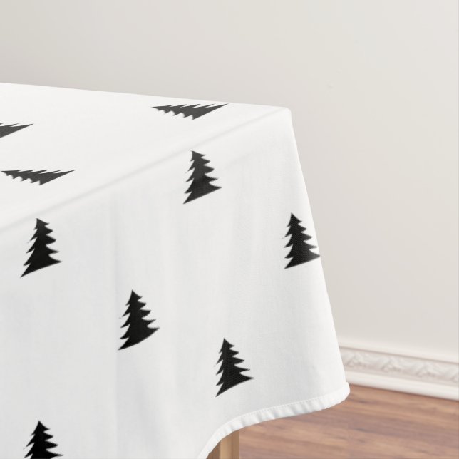 Einfache monochromatische Weihnachtsbaumskandine Tischdecke (Beispiel)